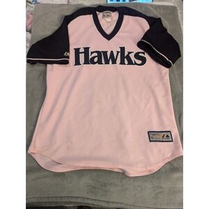 Atlanta Hawks Majestic Made In The USA Jersey Pink/Black Size XL Rough Shape‎